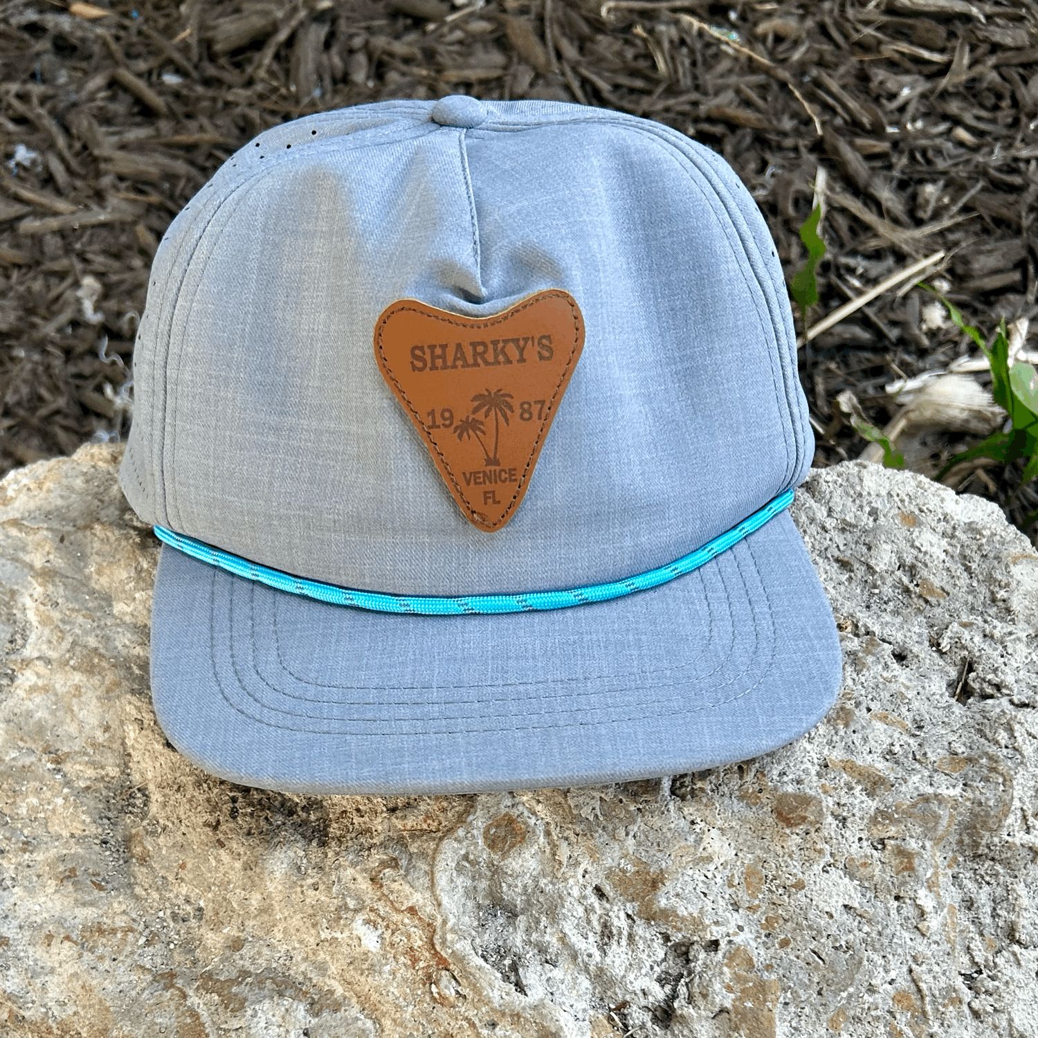 Leather Patch Cap Blue