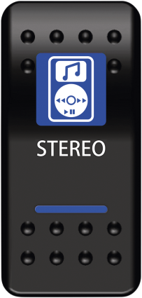 Moose Stereo Switch Rocker Blue (0616-0330)