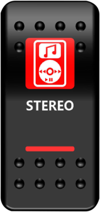 Moose Stereo Switch Rocker Red (2106-0448)