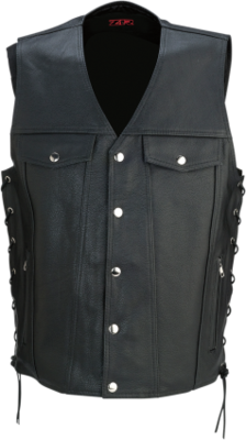 Z1R Motorcycle Vest Black Leather 30-30 2XLarge (2830-0350)