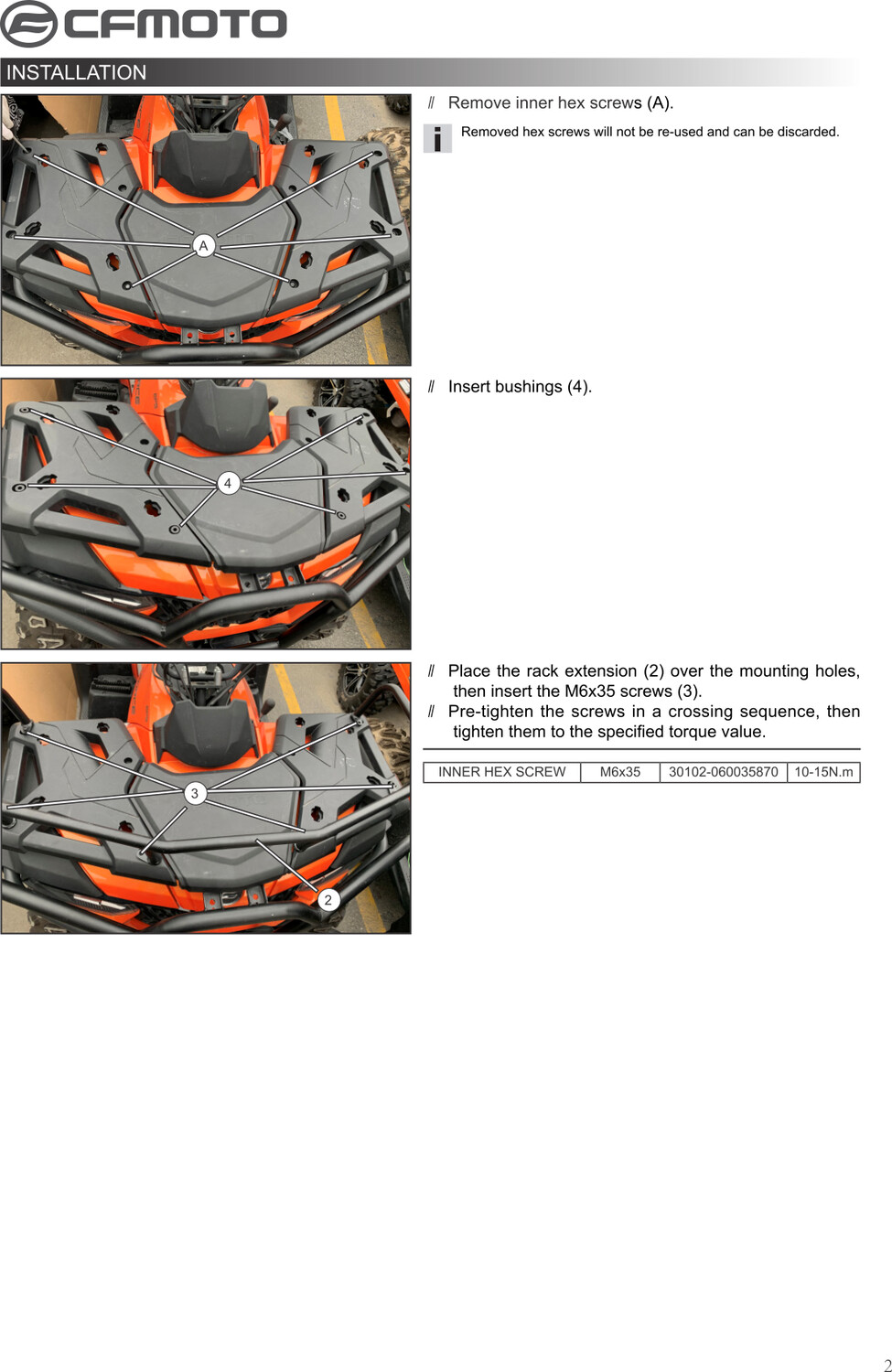 CFORCE 600 Front Rack Extender, CFMOTO OEM (9DS#-802300-6000)
