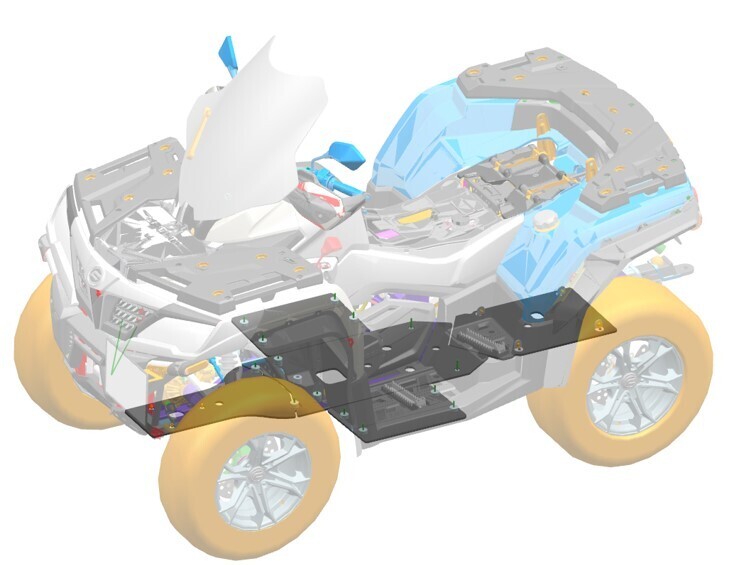 CFORCE 800 XC Skid Plate HDPE, CFMOTO OEM (9AWV-804100-2000)