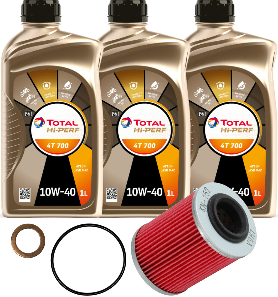 CFMOTO Oil Change Kit CFORCE/ZFORCE/UFORCE Synthetic Blend 10W-40 Total Hi-Perf w/O-Ring, Filter, Washer