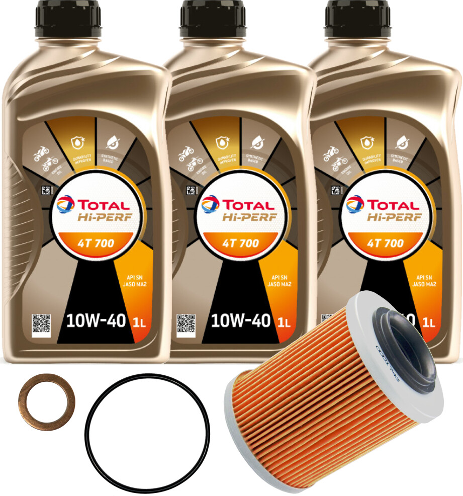 CFMOTO Oil Change Kit CFORCE/ZFORCE/UFORCE Synthetic Blend 10W-40 Total Hi-Perf w/O-Ring, Filter, Washer