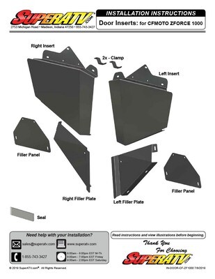 CFMOTO ZForce Lower Door Inserts Aluminum 800/1000, SuperATV (DOOR