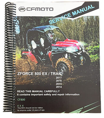 CFMOTO ZFORCE 800EX/Trail Service Manual 2014-2017, OEM (SM-ZF800EXTRL2014-17-V1)