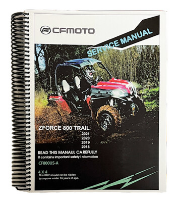 CFMOTO ZFORCE 800 Trail Service Manual 2018-2021, OEM (SM-ZF800TR2018-21-V2)