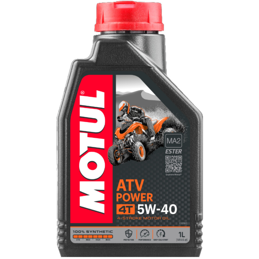 5W-40 Motul ATV Full Synthetic 4T Engine Oil Liter (105897, 3601-0582)