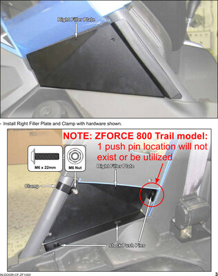 CFMOTO ZForce Lower Door Inserts Aluminum 800/1000, SuperATV (DOOR