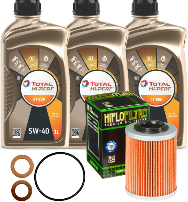 CFMOTO 5W-40 Oil Change Kit CFORCE/ZFORCE/UFORCE Full Synthetic Total Hi-Perf w/O-Ring, Filter, Washer