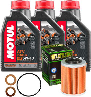 CFMOTO Motul 5W-40 Oil Change Kit CFORCE/ZFORCE/UFORCE Full Synthetic w/O-Ring, Filter, Washer