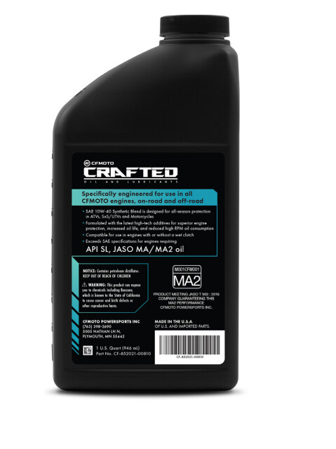 10W-40 CFMOTO CRAFTED Synthetic Blend Engine Oil Liter (CF-852021