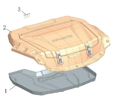 ZFORCE 800/950 Gen. 2 Rear Cargo Box Cover, CFMOTO OEM (5BWV