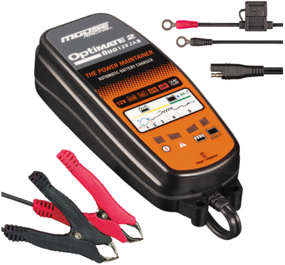 Moose Battery Charger/Maintainer, ATV/UTV Universal Optimate 2 (TM441, 3807-0707)