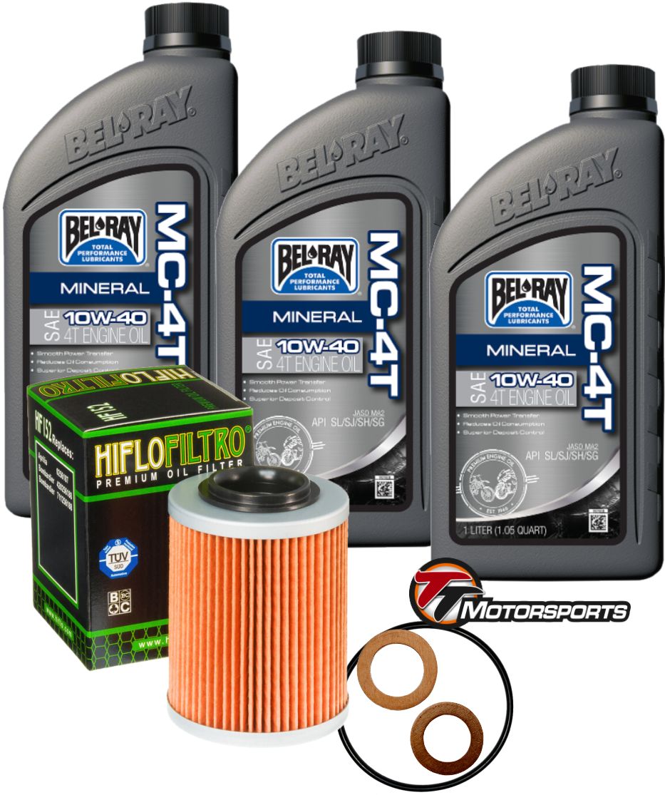 CFMOTO CFORCE/ZFORCE/UFORCE Oil Change Kit 10W-40 Bel-Ray w/O-Ring, Filter, Washer, Mineral