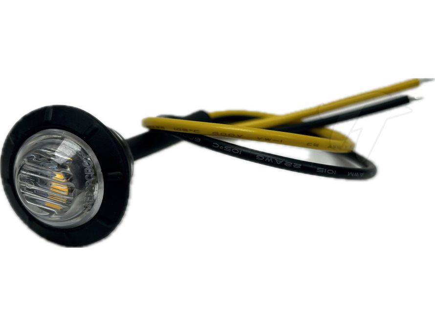 LED Mini Marker Clear Light 3/4&quot;, Amber