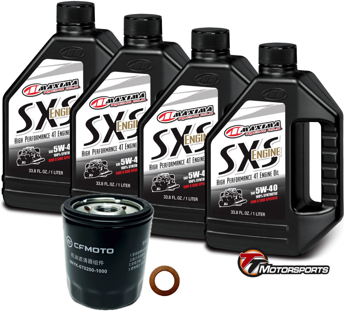 UFORCE U10 Pro CFMOTO 5W-40 SXS Oil Change Kit Maxima Full Synthetic w/Filter, Washer