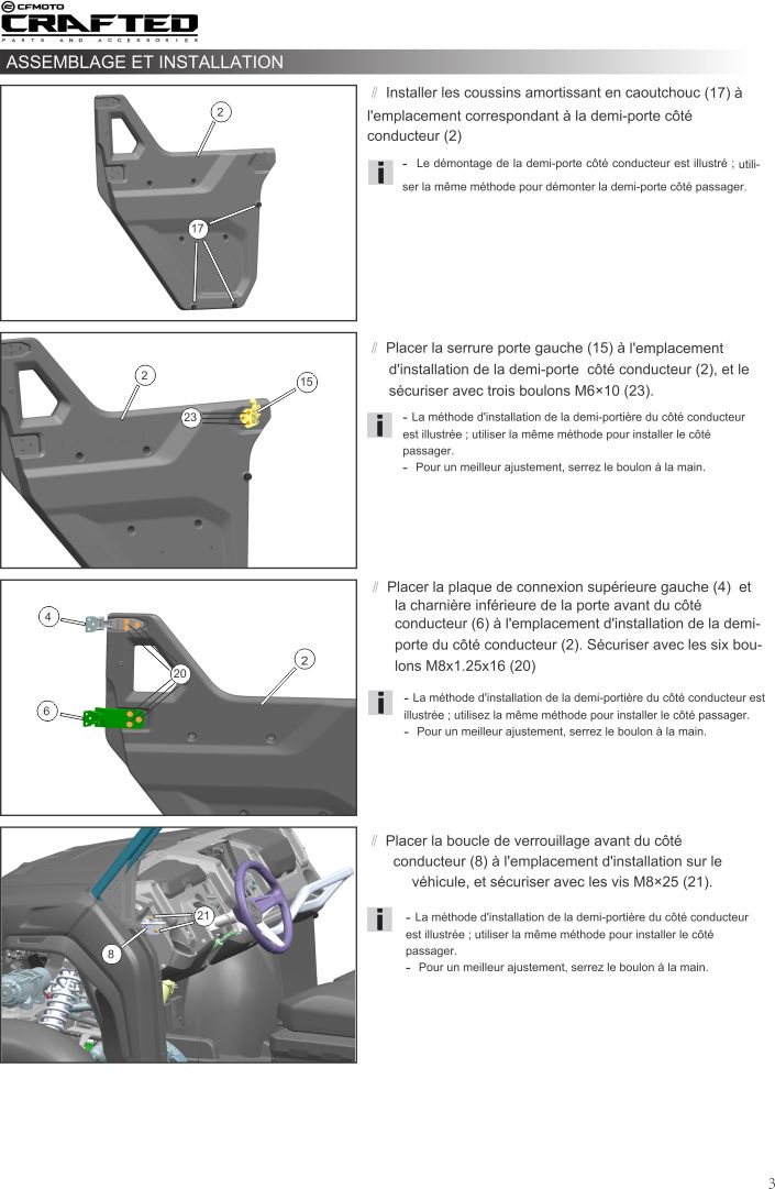 UFORCE U10 Pro Half Doors Left & Right, CFMOTO OEM (5HY1 UFORCE U10 Pro Half Doors Left & Right, CFMOTO OEM (5HY1