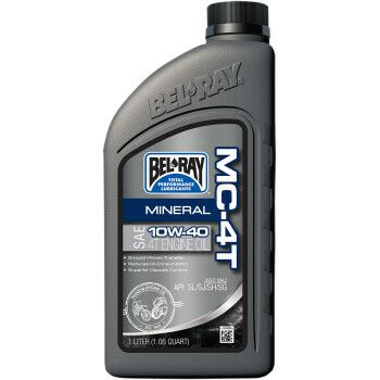 10W-40 Bel-Ray Mineral MC-4T Engine Oil Liter (99401-BT1LA, 3601-0638)