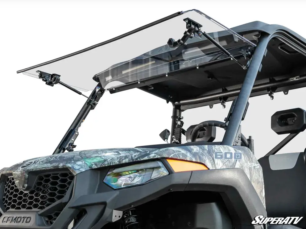 CFMOTO UFORCE 600 2021-2022 Scratch Resistant Flip Windshield, SuperATV (FWS-CF-UF600)