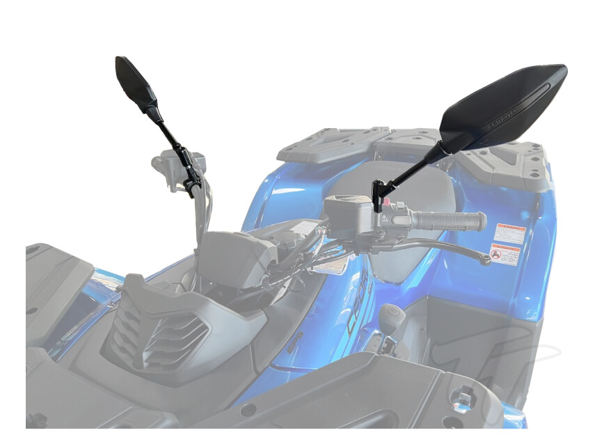 CFORCE Side View Mirrors, CFMOTO ATVs w/Left Hand Brake Lever, OEM (9AY0-200200, 9AY0-200300)