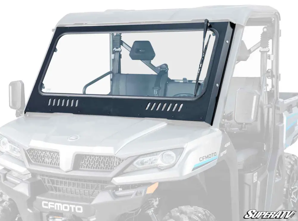 CFMOTO Uforce 1000 Glass Windshield w/Vent &amp; Wiper, SuperATV (GWS-CF-UF1000-01)