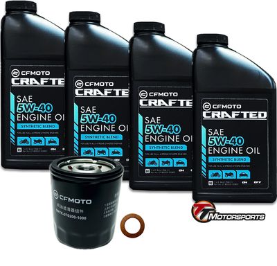Z10/U10 Pro CFMOTO Oil Change Kit Synthetic Blend 5W-40 CRAFTED w/Filter, Washer