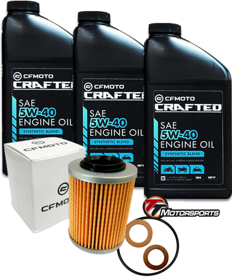 5W-40 CFMOTO CRAFTED Oil Change Kit CFORCE/ZFORCE/UFORCE Synthetic Blend w/O-Ring, Filter, Washer
