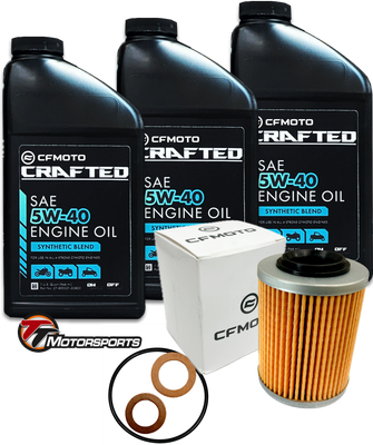 5W-40 CFMOTO CRAFTED Oil Change Kit CFORCE/ZFORCE/UFORCE Synthetic Blend w/O-Ring, Filter, Washer