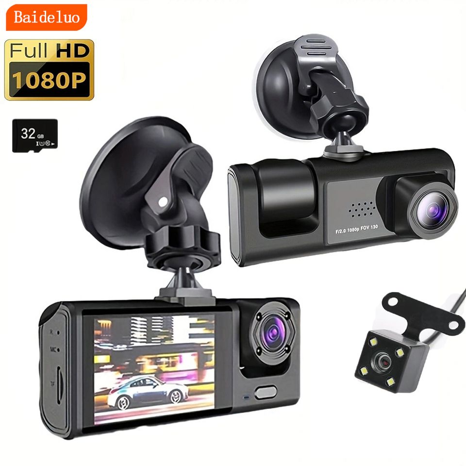 Dash Cam W/ IR Night Vision Loop Recording & 2" IPS Screen 1080P 3 Camera , DVR recorder, video recorder, Vehicle DVR Dash Cam W/ IR Night Vision Loop Recording & 2" IPS Screen 1080P 3 Camera , DVR recorder, video recorder, Vehicle DVR