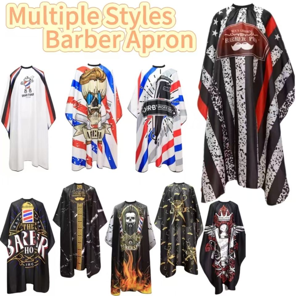 3Pcs multiple Styles Barber Apron Classics Hair Cape Antistatic Hair Profiling Hairdresser Hairdress Gown Salon Hair Cutting  Tools