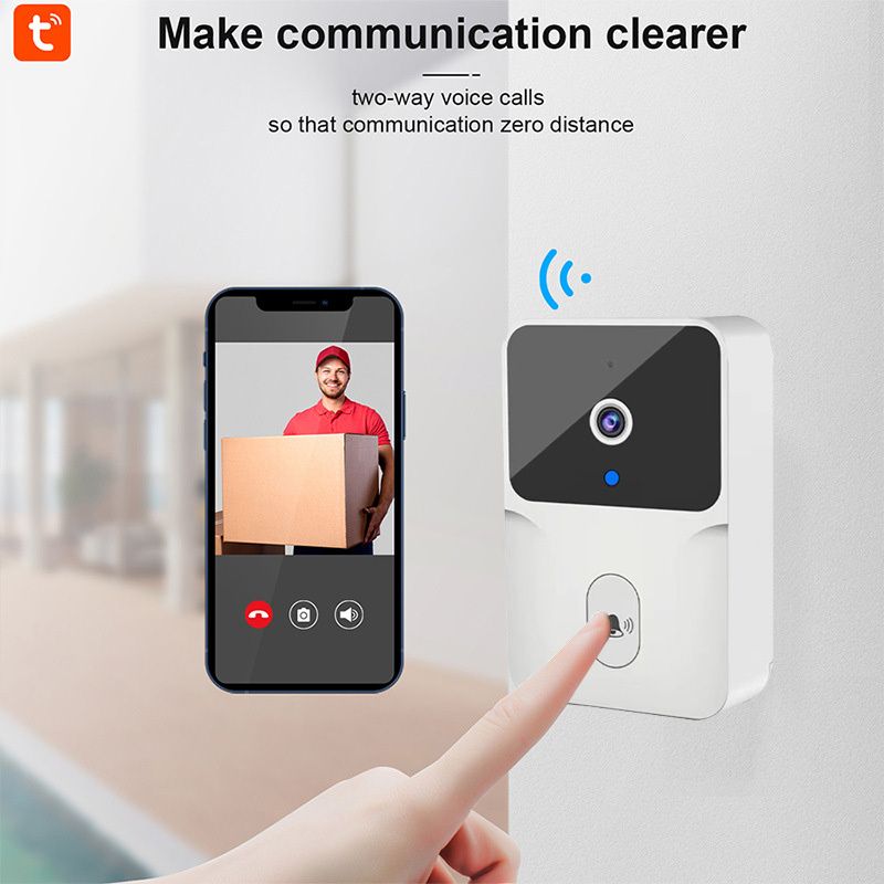 Tuya WiFi Video Doorbell Smart Home Door Bell Wireless Rechargeable Battery Outdoor HD Camera Two-Way Audio Visual Doorbell Tuya WiFi Video Doorbell Smart Home Door Bell Wireless Rechargeable Battery Outdoor HD Camera Two-Way Audio Visual Doorbell
