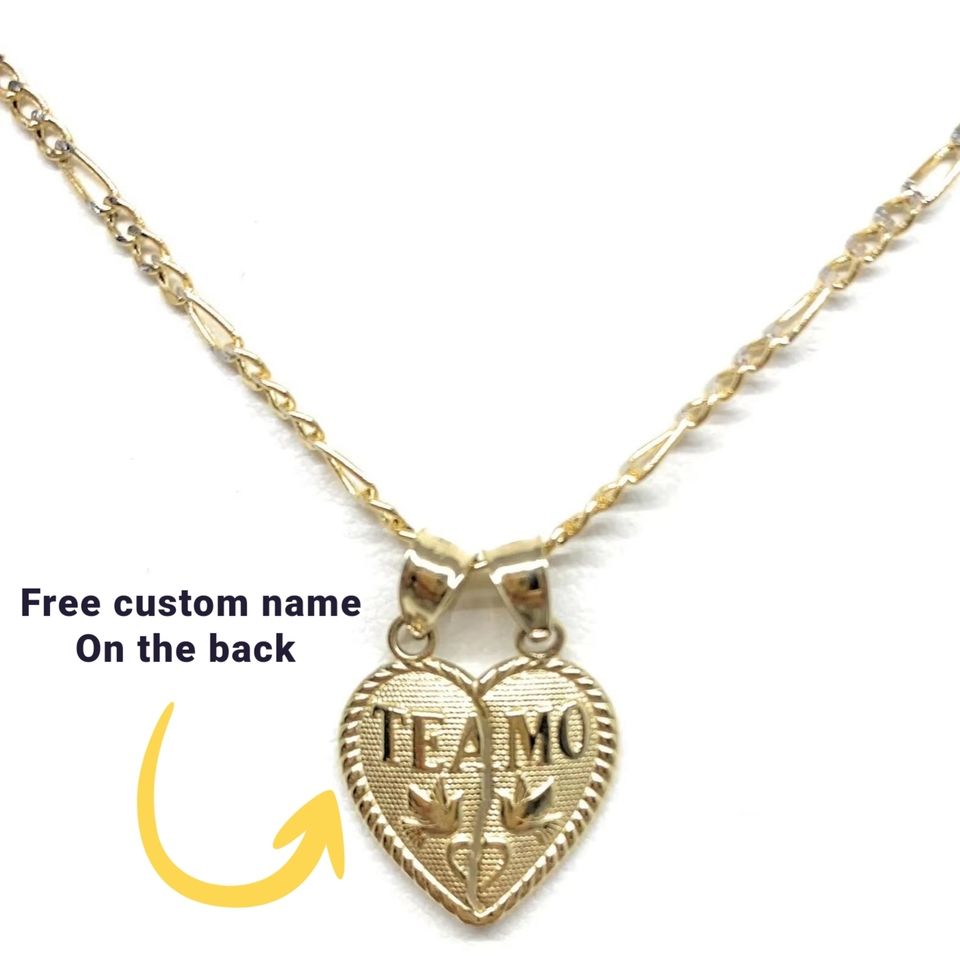 Brazil "TE AMO" Heart Pendant Custom Engraving Necklace Personalization Name Women's Jewelry Couple Christmas Gifts for Her Brazil "TE AMO" Heart Pendant Custom Engraving Necklace Personalization Name Women's Jewelry Couple Christmas Gifts for Her