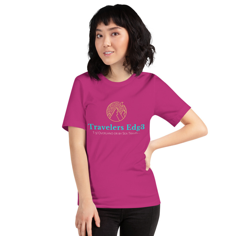 Travelers Edg3, Grizzly Adventure, Ladies Short-Sleeve Unisex T-Shirt