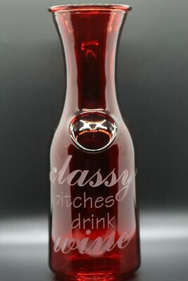 Hand-Etched Wine Carafe