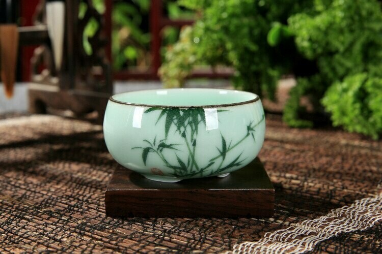 Chinese celadon porcelain tea cup