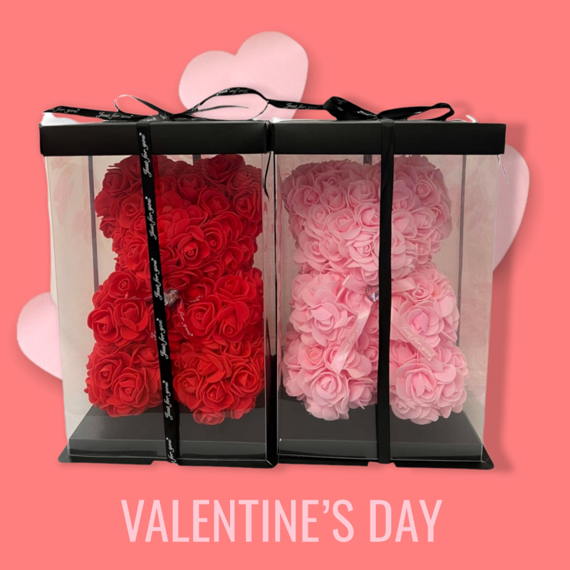 LUXURY ROSE BEAR IN BOX