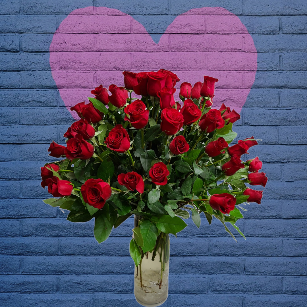 3 Dozen Roses In A Tall Vase