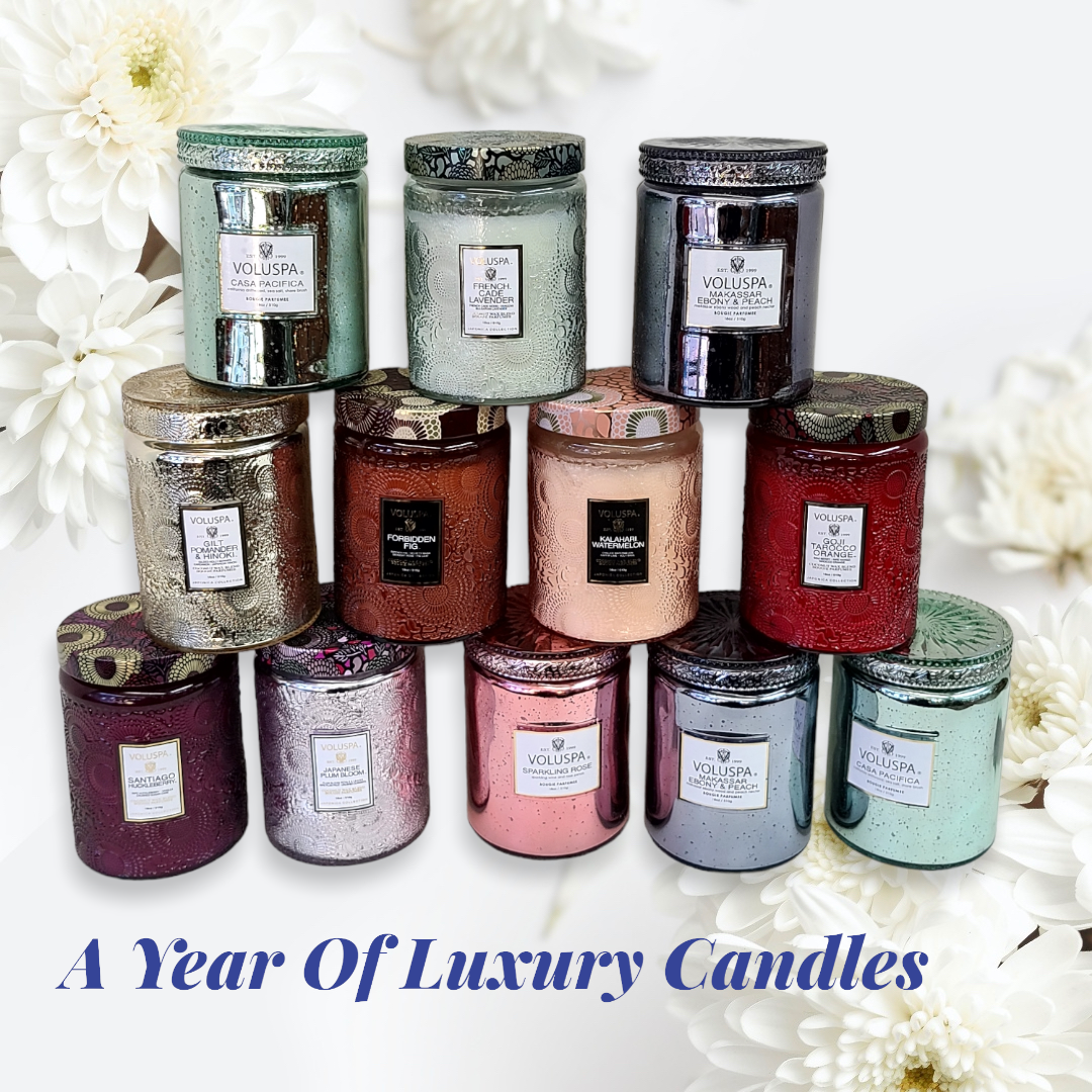 A YEARS SUPPLY OF LARGE VOLUSPA CANDLE