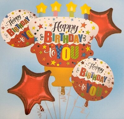 Happy Birthday Cake Balloon Bouquet