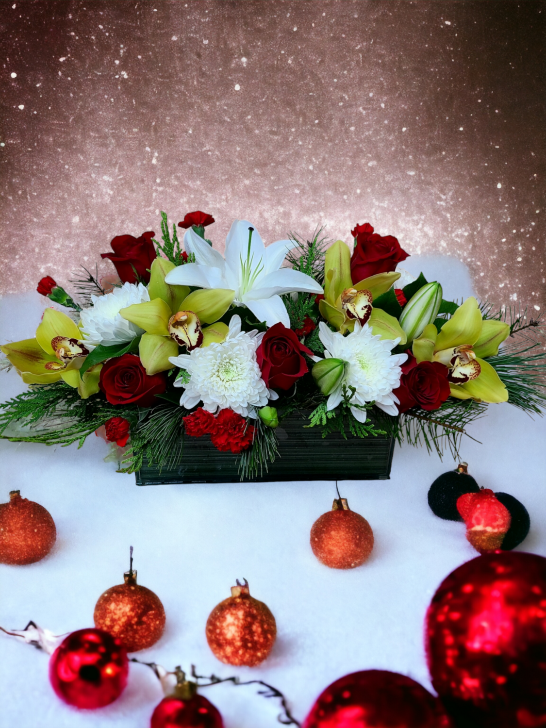 Long rectangular Christmas Centerpiece