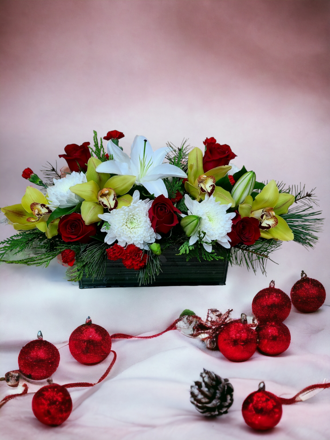 Long rectangular Christmas Centerpiece