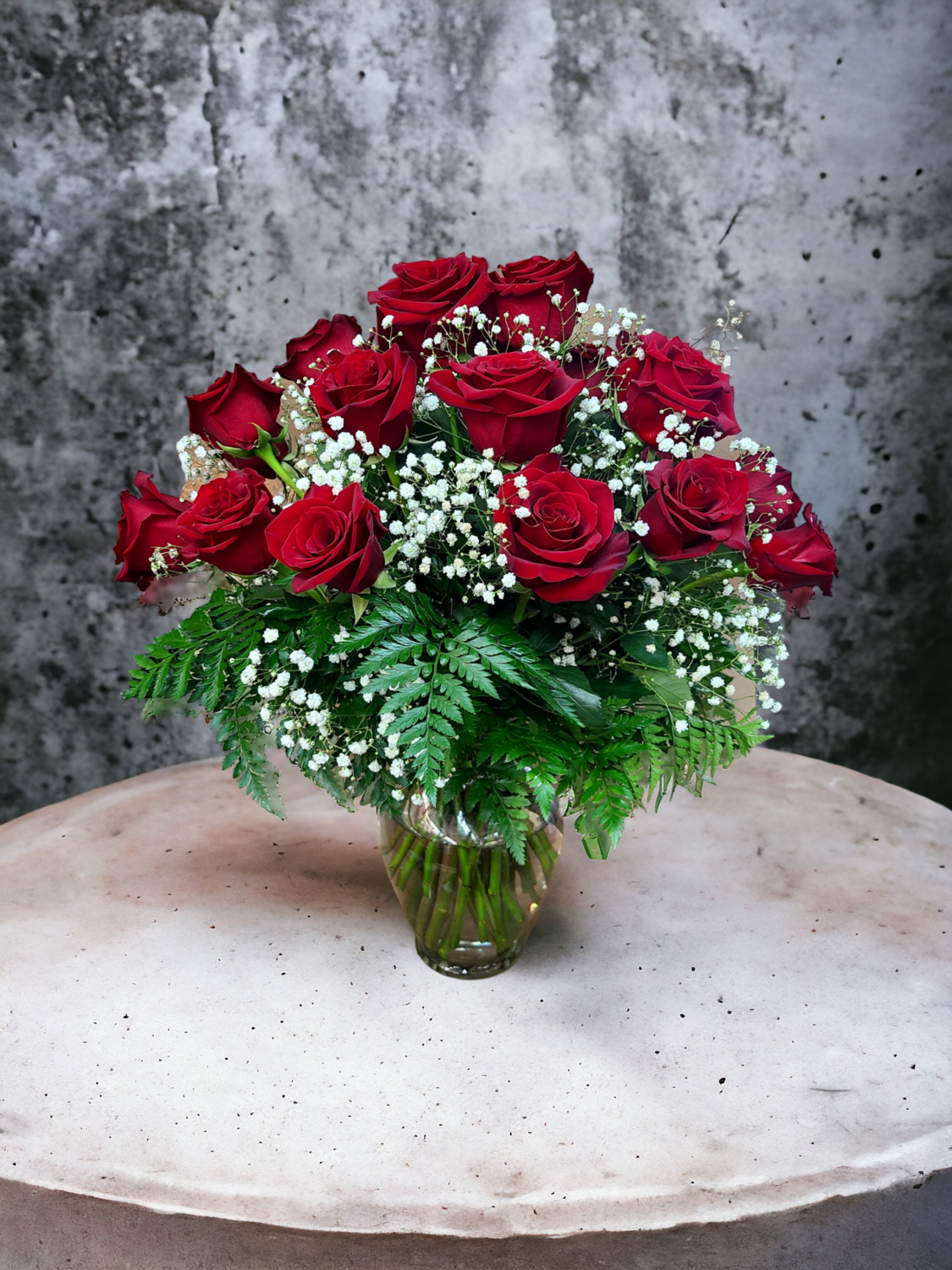 2 Dozen Roses In A Tall Vase