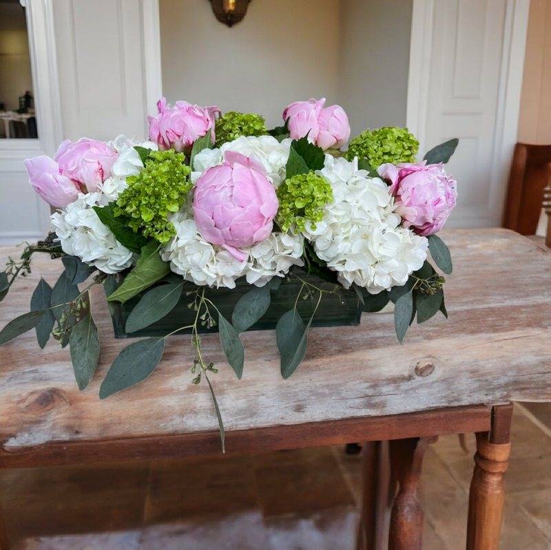 Peony And Hydrangea Centerpiece