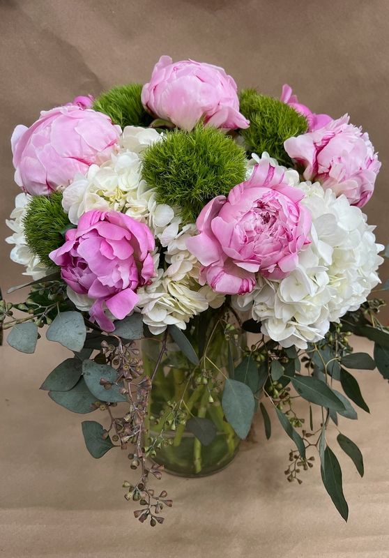 Tall Blush Pink Peony Arrangement 