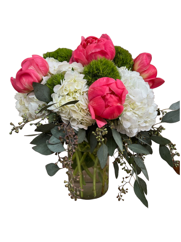 Tall Coral Peony Arrangement 