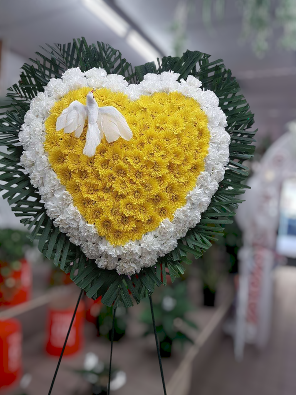 Yellow And White Heart