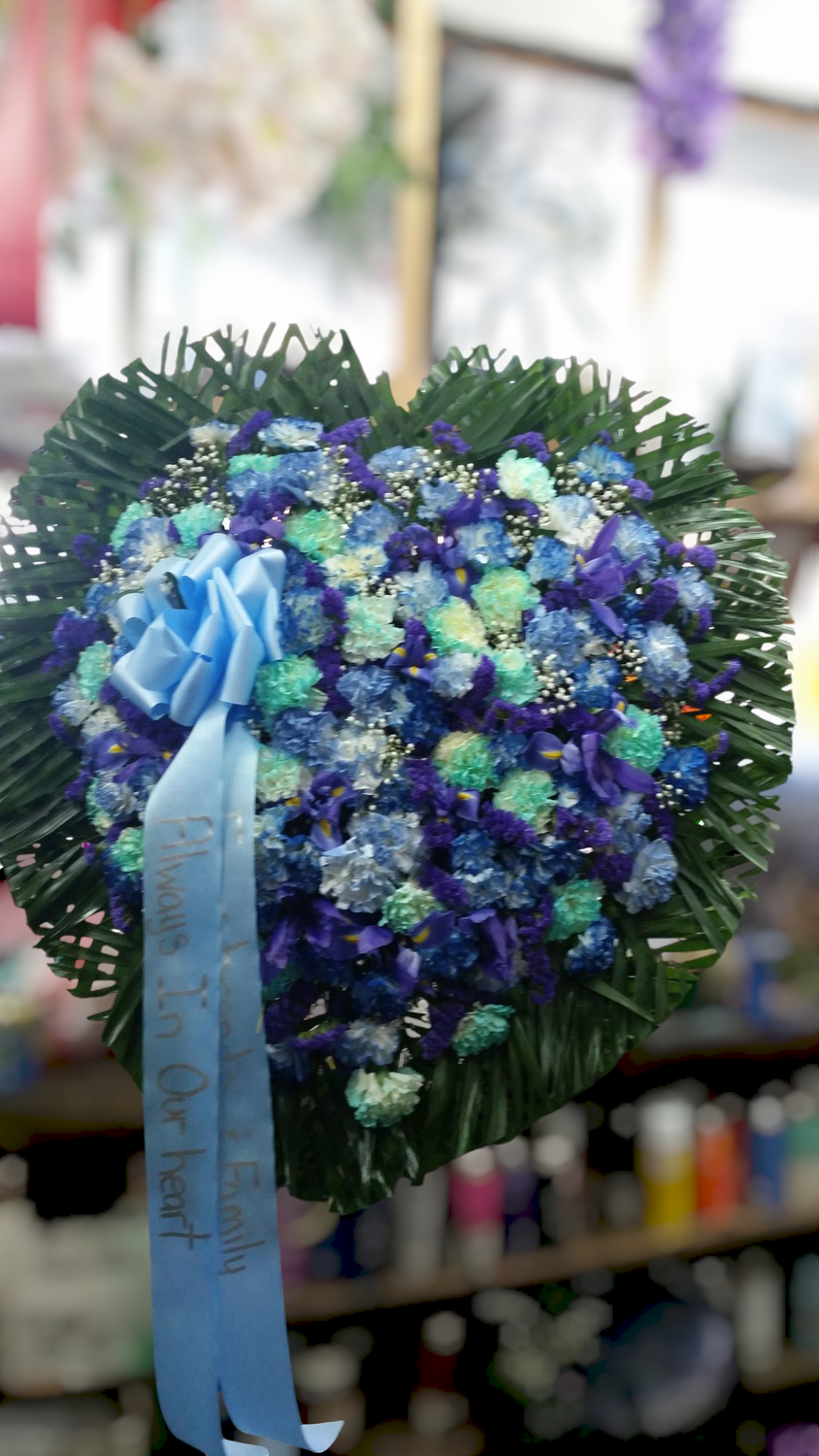 Sympathy Heart in all Shades of Blue