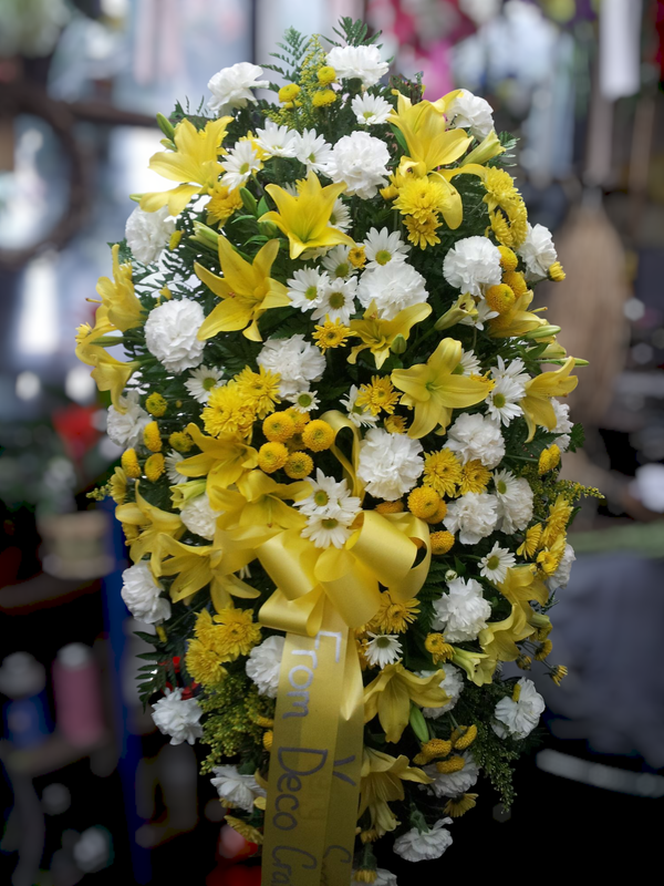 Yellow And White Sympathy Spray