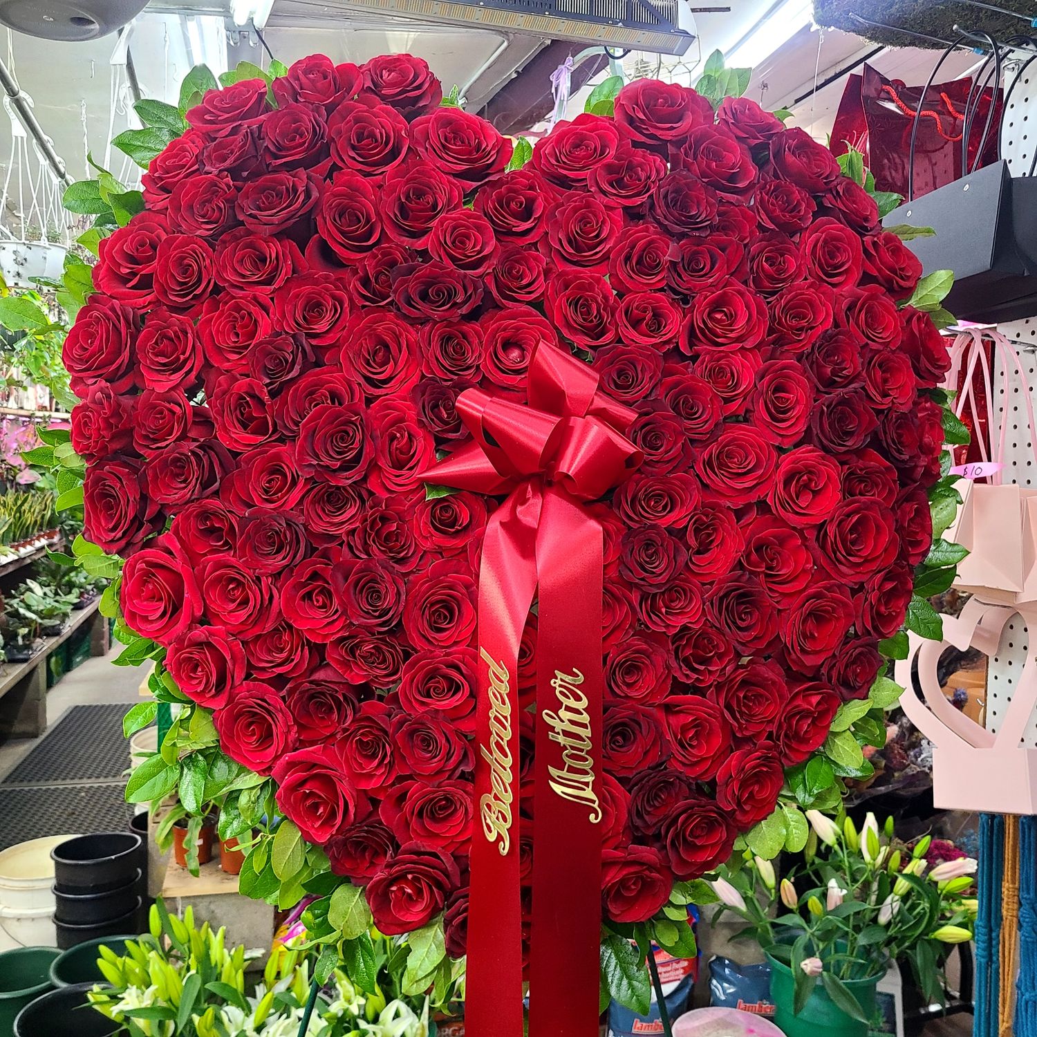 White Rose Funeral Heart